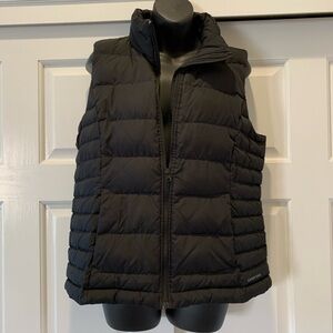 Lands' End Quilted Black, down filled Puffer Vest, size medium
